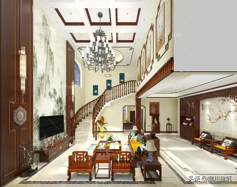 别墅室内装修实景图（复式旋转楼梯别墅装修效果图）-21