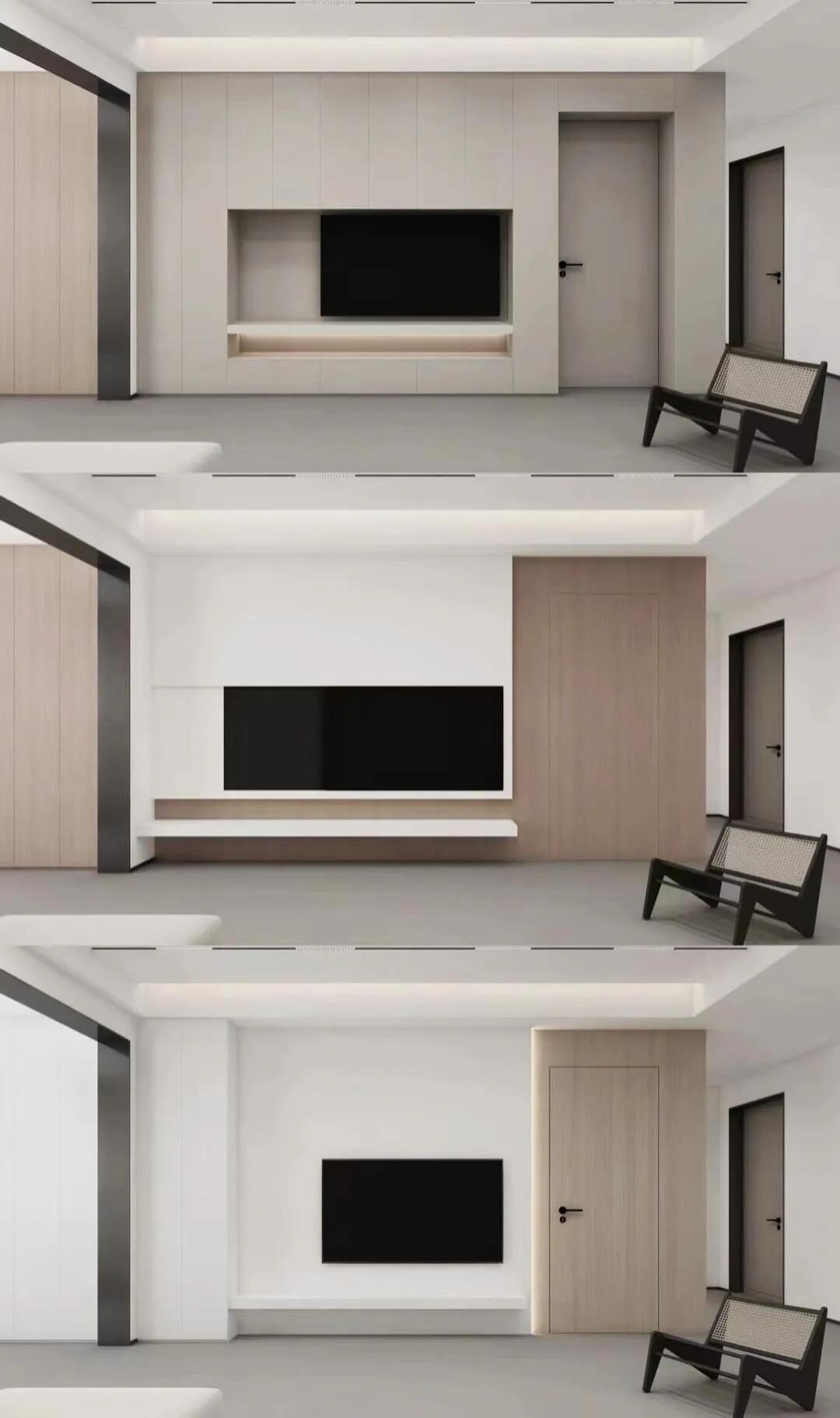 隐形门电视背景墙装修效果图 – 设计本装修效果图