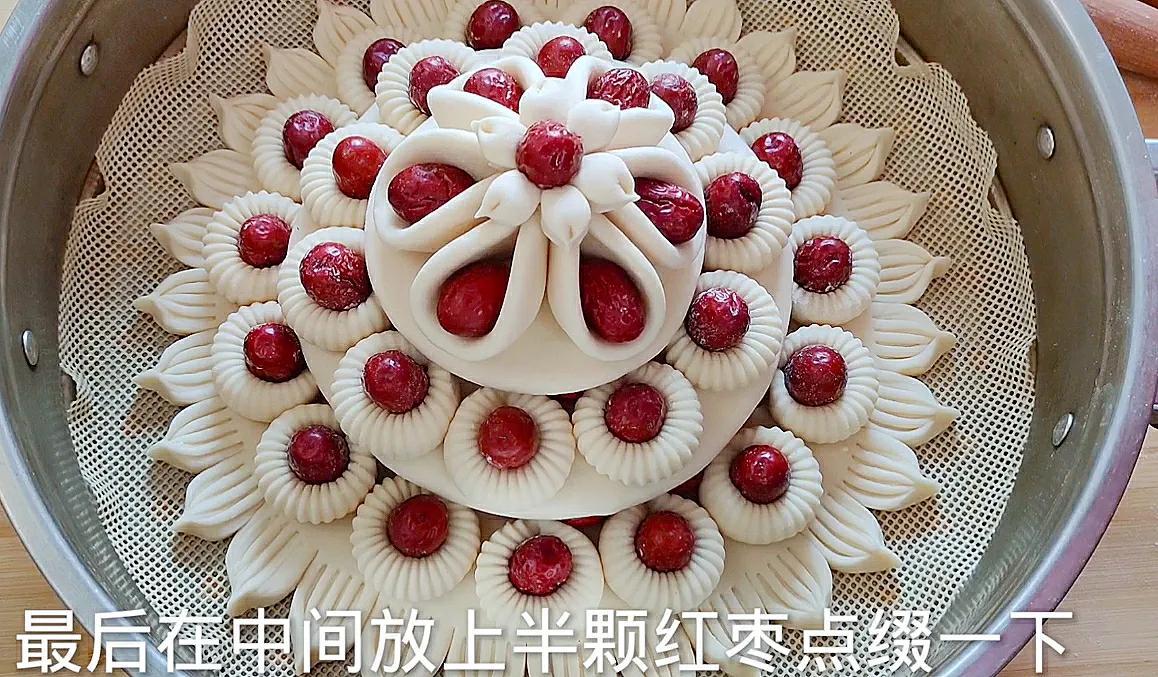 蒸枣花糕的简单做法-15