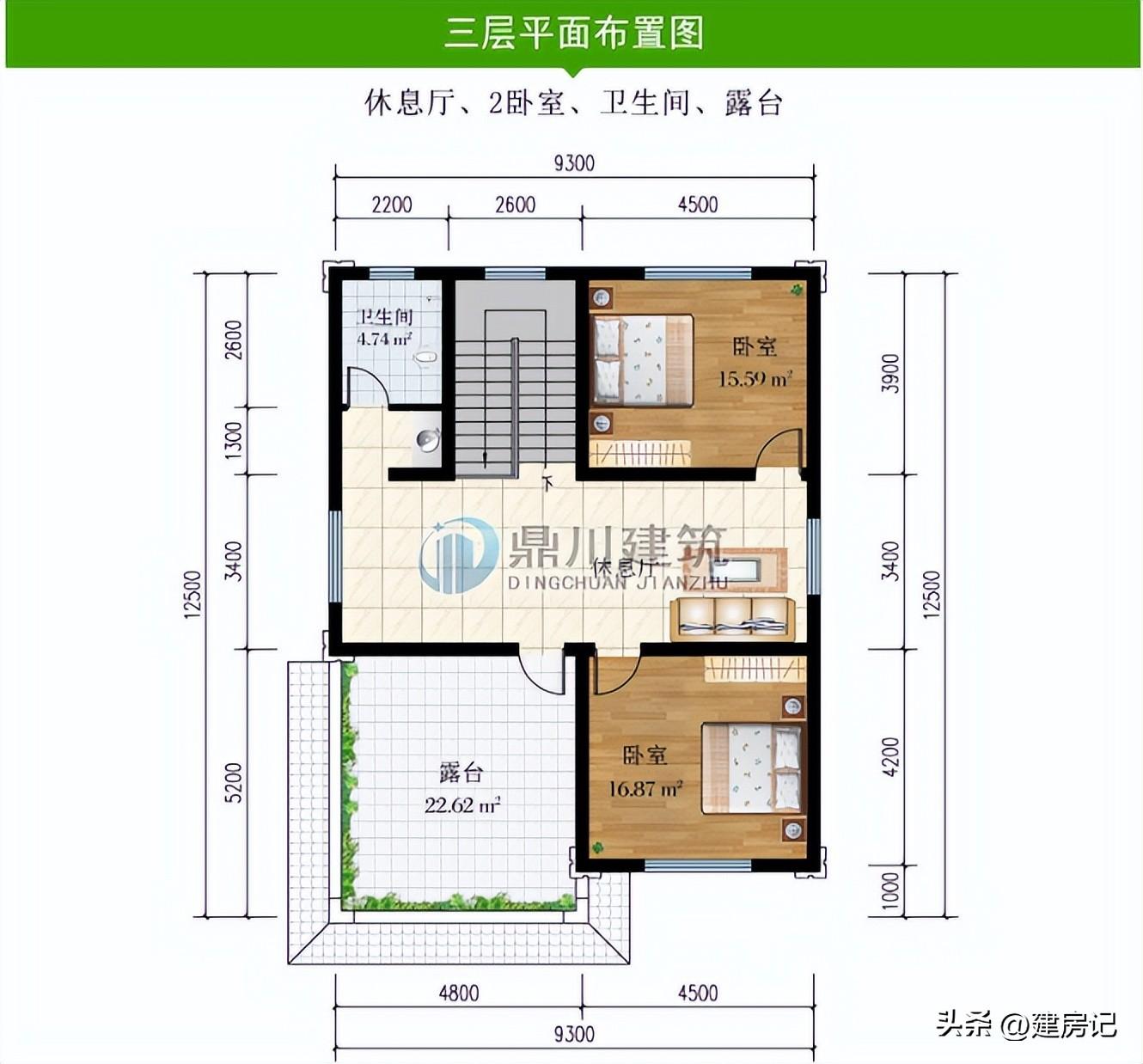 新中式别墅设计展示（小户型别墅装修效果图）-6
