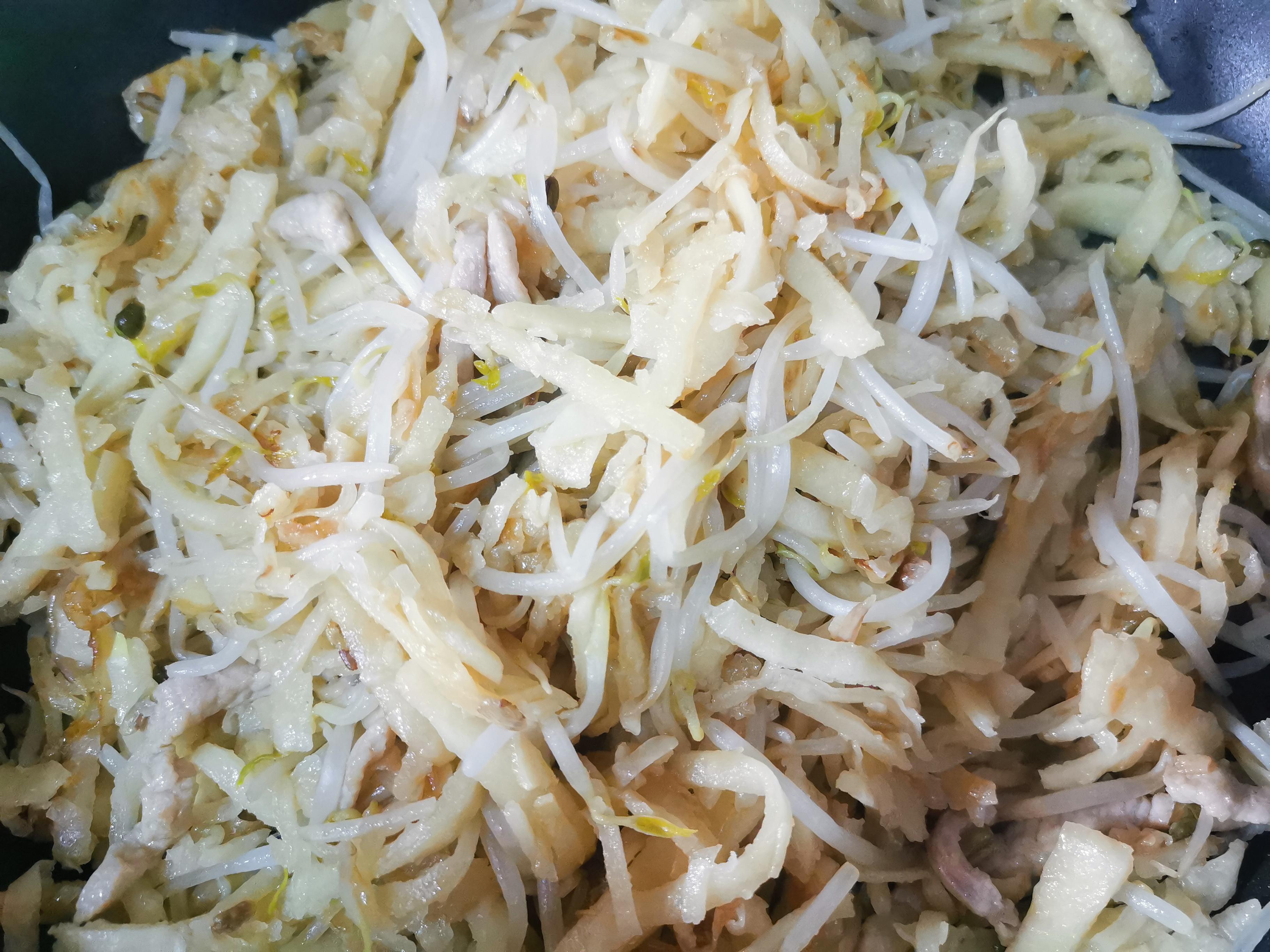 豆芽炒饼丝的家常做法（豆芽炒饼怎么炒好吃又简单）-5
