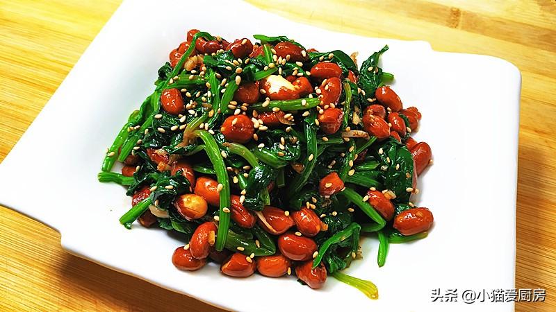 陈醋菠菜花生米的做法凉拌（菠菜和花生凉拌怎么做）-2