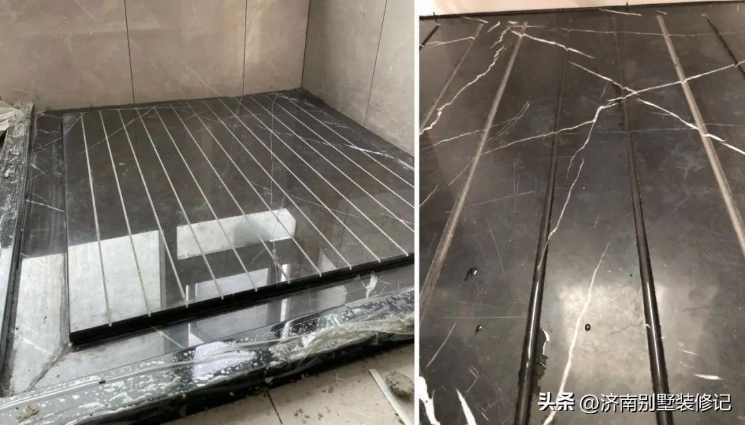 卫生间地砖效果图大全（卫生间洗澡地面大理石）-1
