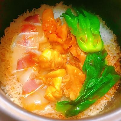 滑鸡腊肉煲仔饭怎么做（广式滑鸡煲仔饭的做法）-12