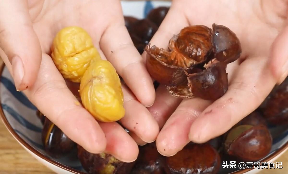 生板栗怎么去皮和壳最快，板栗煮后怎样好剥皮-8