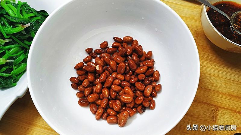 陈醋菠菜花生米的做法凉拌（菠菜和花生凉拌怎么做）-5