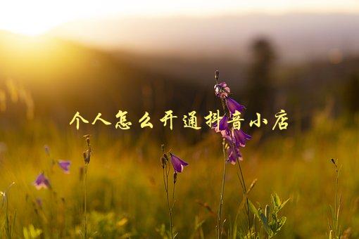 个人怎么开通抖音小店，详细步骤解析-1